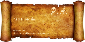 Pidl Ádám névjegykártya